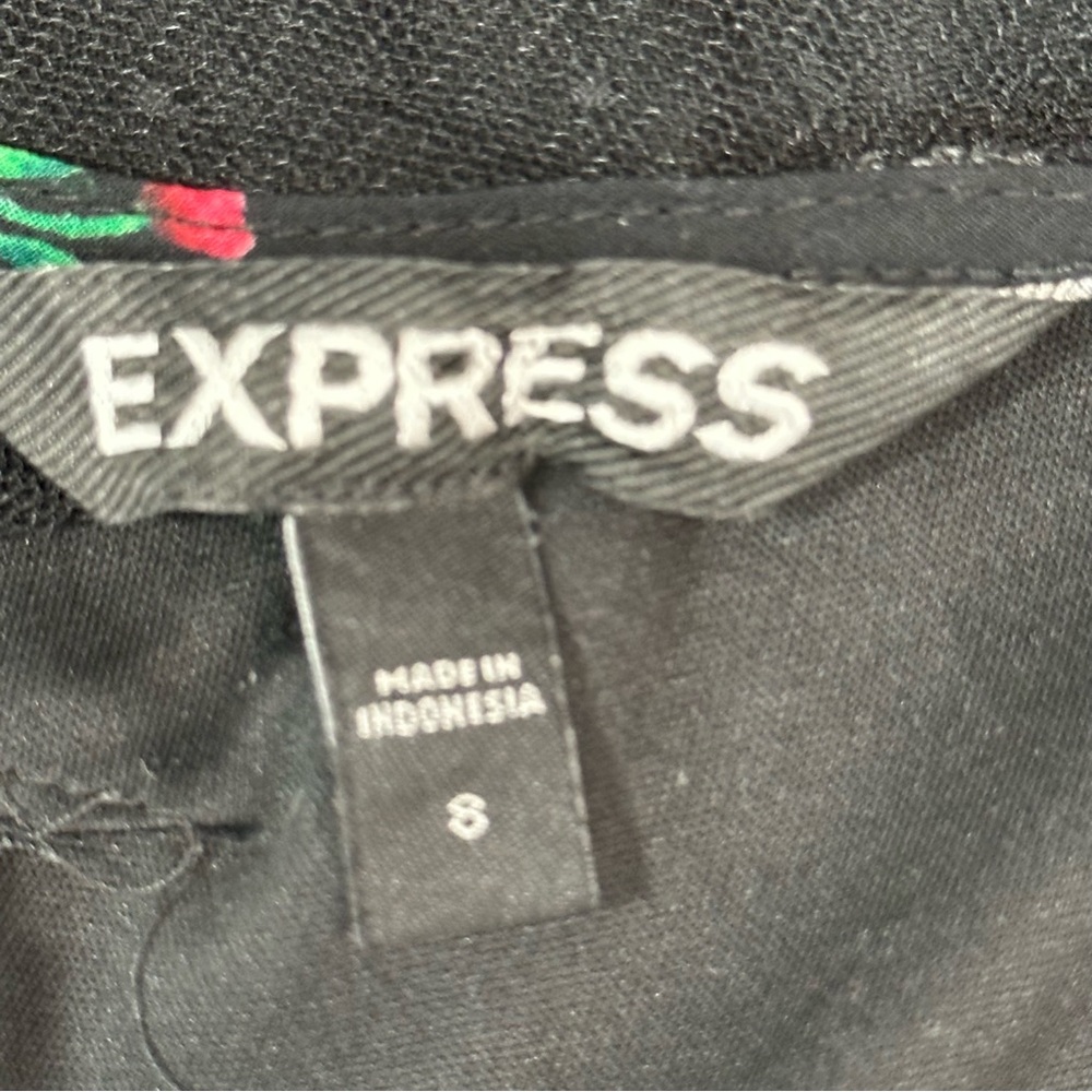 EXPRESS Maxi Floral Sheer Mid Lined Maxi Dress Size 8 Black - Picture 10 of 11
